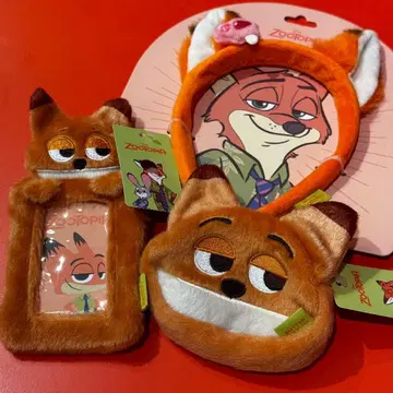 한국 한정 공식 디즈니 주토피아 닉 머리띠 파우치 트레이딩 카드 케이스