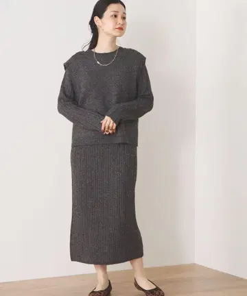 니트 베스트 x 니트 원피스 ( 세트 아이템 )