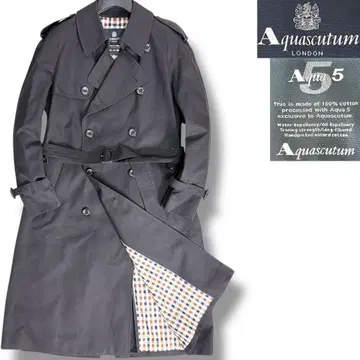 J6277 새상품급 아쿠아 스큐텀 Aqua5 건클럽 체크 안감 트렌치코트