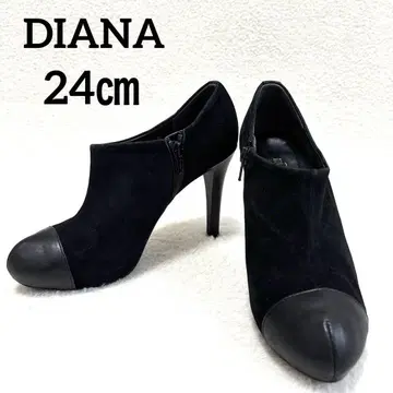 다이애나 앵클 부티 하이힐 스웨이드 신발 블랙 24cm