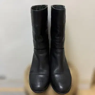CAMPER 블랙 가죽 부츠 웨지힐