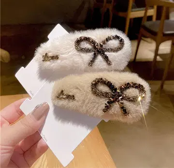 리본 헤어 클립 2개 세트