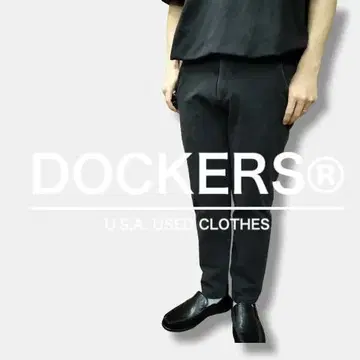 US 구제 의류 다커스 미 실루엣 블랙 테이퍼드 팬츠 CP1-864