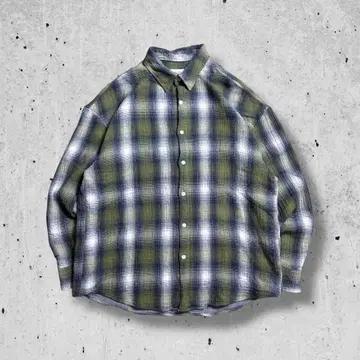 옴브레 셔츠 섀도우 체크 셔츠 한국제 L XL