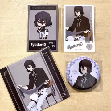 문호 스트레이독스 마네키네코 효도르 포토 카드 코스터 캔뱃지