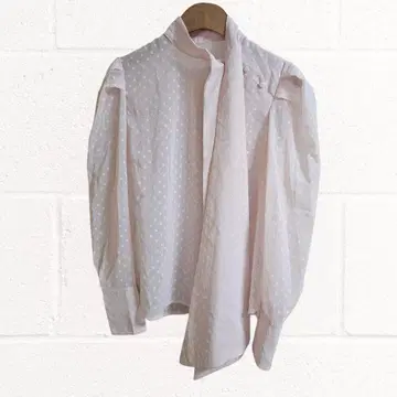 Bibiy 시어 보타이 도트 블라우스 미착용 새상품