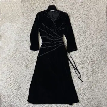 [ 새상품급 ] 타다시 쇼지 벨로아 카슈쿨 롱 원피스 블랙