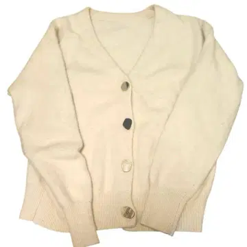 SNIDEL (스나이델) 폭스 혼방 가디건 아이보리 계열 사이즈 프리