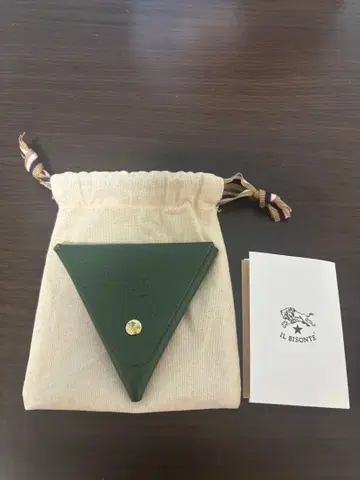 IL BISONTE 그린 가죽 코인 케이스 코인 퍼스