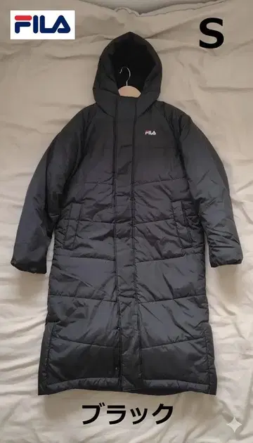 FILA 휠라 충전솜 벤치 코트 롱 코트 블랙 S 남성용
