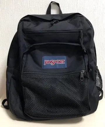 JANSPORT 블랙 백팩 메쉬 포켓 포함