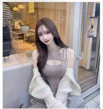 Lumignon 리본 숄더 니트 앙상블