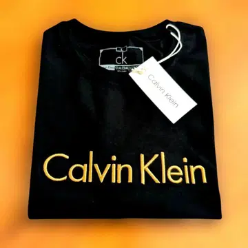 미사용 새상품 Calvin Klein T셔츠 블랙 스트레치 자수 로고