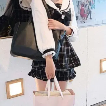 LIZLISA 긴팔 세일러 셋업 블랙 체크