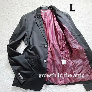 growth in the attic 백 자수 테일러드 자켓 은색 버튼