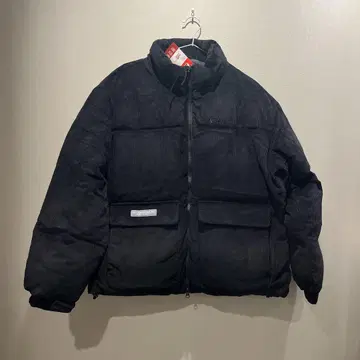택 포함 새상품 Nastykick 코듀로이 다운 자켓 블랙 L 사이즈