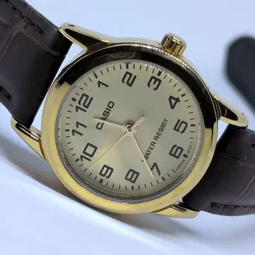 정품 CASIO 골드 아날로그 여성용 손목시계