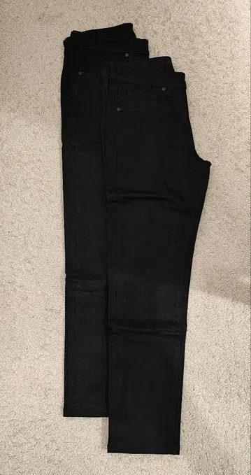 2개 세트 스트레이트 데님 블랙 30/76cm