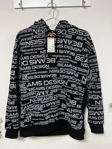 TIGORA x BEAMS DESIGN 올 패턴 속기모 후드티 블랙 후디