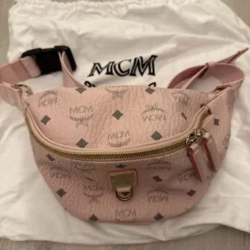 MCM 핑크 바디백 웨스트 파우치