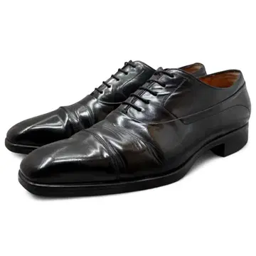 산토니 드레스 슈즈 26cm 상당 스트레이트 팁 내측 날개 블랙