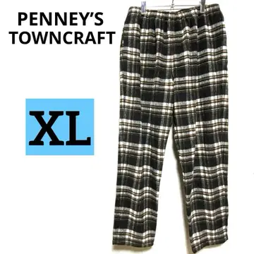 PENNEY'S TOWNCRAFT 체크 팬츠 브라운 계열 XL/400