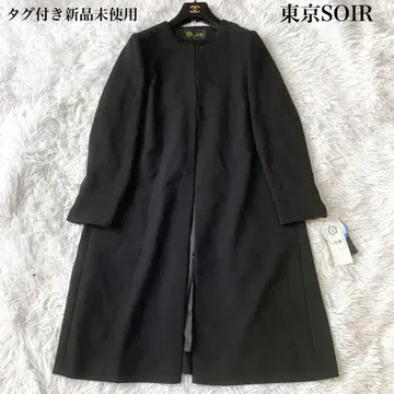 도쿄 SOIR 워셔블 블랙 포멀 롱 코트 자켓 미사용 새상품