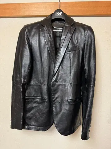 MICHEL KLEIN HOMME 블랙 가죽 자켓 48