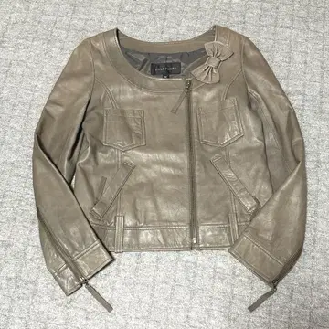 질 스튜어트 라이더 자켓 싱글 노카라 양가죽 M