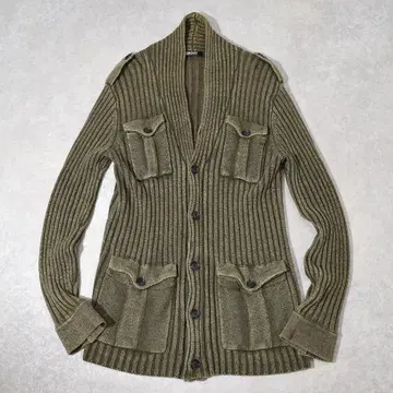헤이세이 y2k 00s DKNY 다나카란 밀리터리 니트 자켓 XL