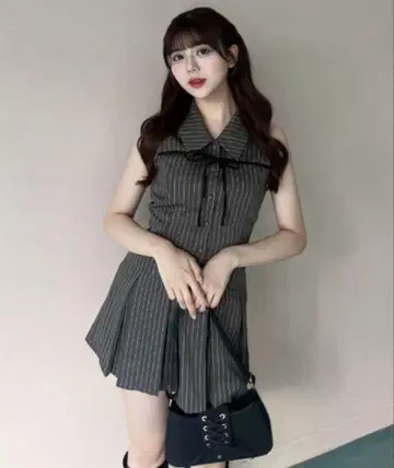 OLIVE des OLIVE 슬리브리스 셔츠 미니 원피스