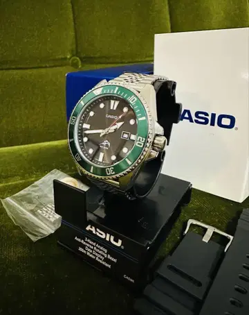 [레어 그린 베젤] CASIO 카지키 다이버 MDV-106 손목시계