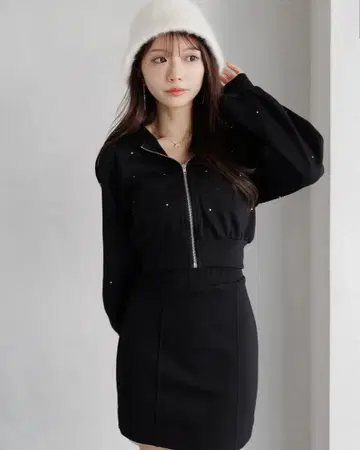 Jewel 후드티 셋업 립 서비스