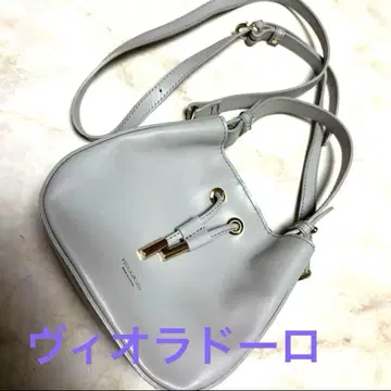 비올라돌로 가죽 미니 숄더 사선 크로스 라이트 그레이 새상품급