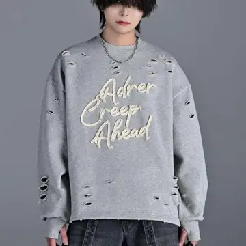 ADRER 아들러 데미지 로고 드로 코드 맨투맨 남녀 공용