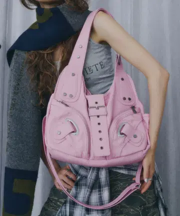 DTYYPE 엠보싱 2WAY 숄더백 핑크