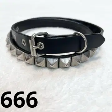 666 가죽 벨트 스터드 천연 가죽 남성용 피라미드