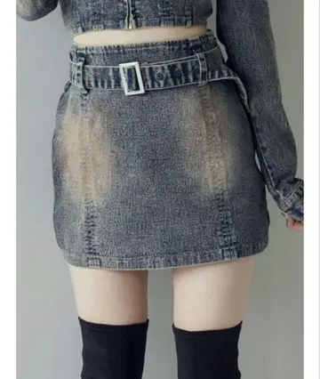 EATME 벨트 타이트 데님 스커트 신상
