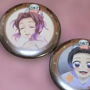 귀멸의 칼날 무한성편 콜라보레이션 카페 캔뱃지 시노부