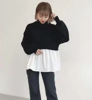FREE'S MART 프리즈마트 레이어드 스타일 도킹 니트