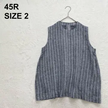 45R 포티 파이브알 린넨 100% 블라우스 스트라이프 (707