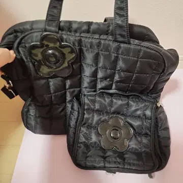 MARY QUANT 블랙 보스턴 백