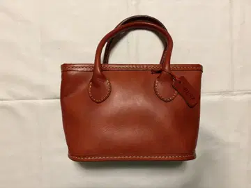빨간색 가죽 미니 토트백