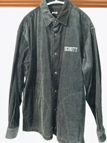 Schott 코듀로이 긴팔 셔츠 M