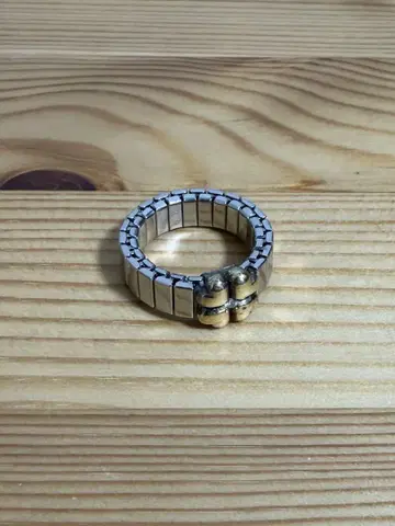 클로버 실버925 반지 콤비 컬러 신축 밴딩