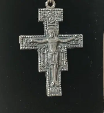 Italy 앤티크 예수 십자가 펜던트 목걸이