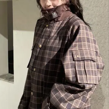 [ 완판템 ] TINA:JOJUN 체크 무늬 헌팅 재킷
