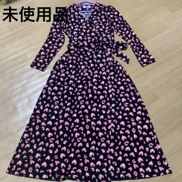 Gloria 레오파드 무늬 랩 드레스 미사용품