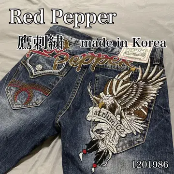 [레어] Red Pepper L.B.D 독수리 자수 스트레이트 데님