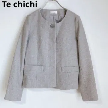 테치치 노카라 자켓 텍스처드 패브릭 그레이 M